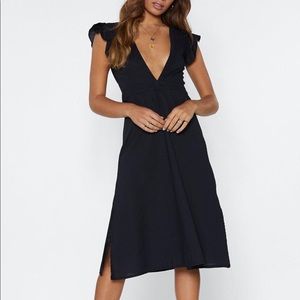 Nasty Gal black midi dress